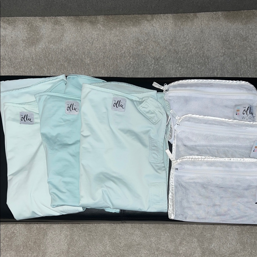 Ollie Swaddle Set in Light Blue and Teal